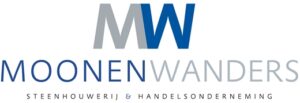 Logo van Moonen Wanders B.V., specialist in maatwerk natuursteen voor keukens, badkamers, interieur en exterieur.